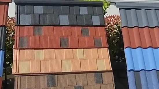 Panneaux en acier enduits en pierre classiques colorés de feuille de toit de terre cuite de vague de la tuile sept 1340*420mm